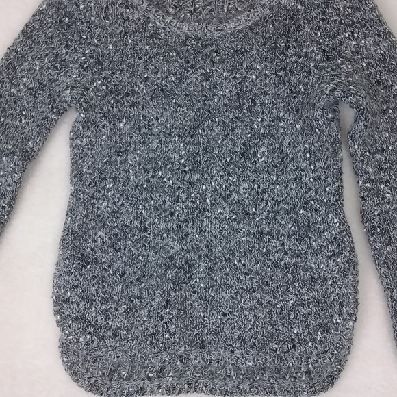LOFT Casual Loose Knit Sweater XS Gray White High Low Hem Mohair Wool - Picture 4 of 12